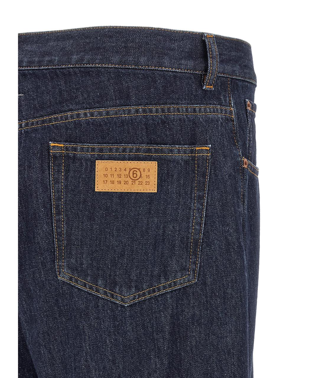 MM6 MAISON MARGIELA Синие хлопковые прямые джинсы, фото 4