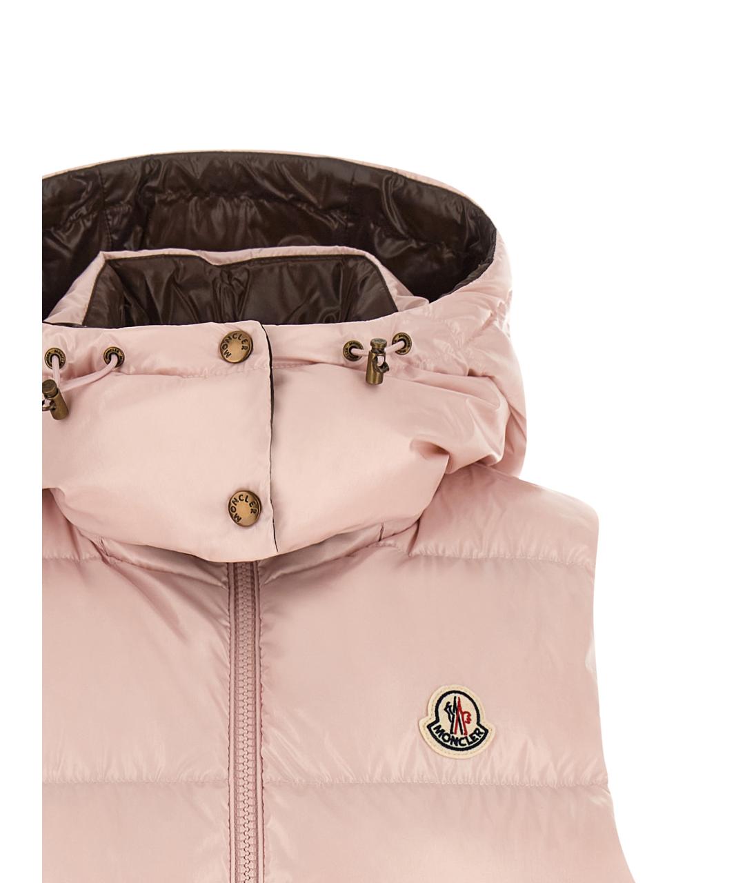 MONCLER Розовая полиамидовая жилетка, фото 4
