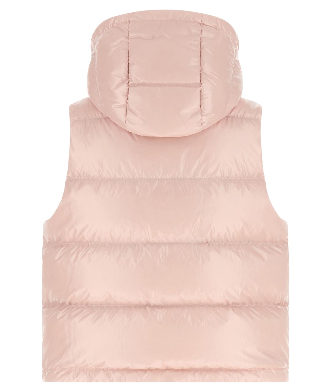 MONCLER Розовая полиамидовая жилетка, фото 3