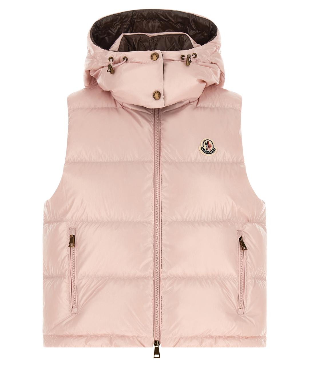 MONCLER Розовая полиамидовая жилетка, фото 1