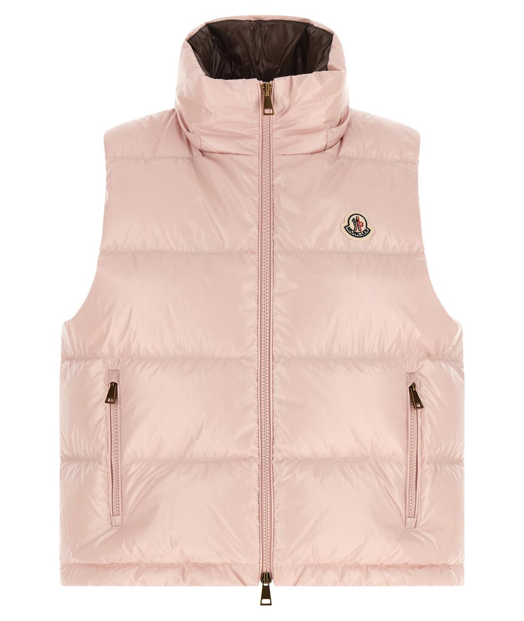 MONCLER Розовая полиамидовая жилетка, фото 2
