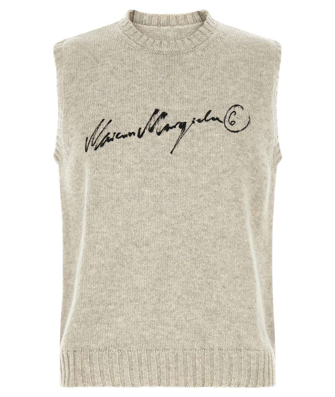 MM6 MAISON MARGIELA Серая шерстяная жилетка, фото 1