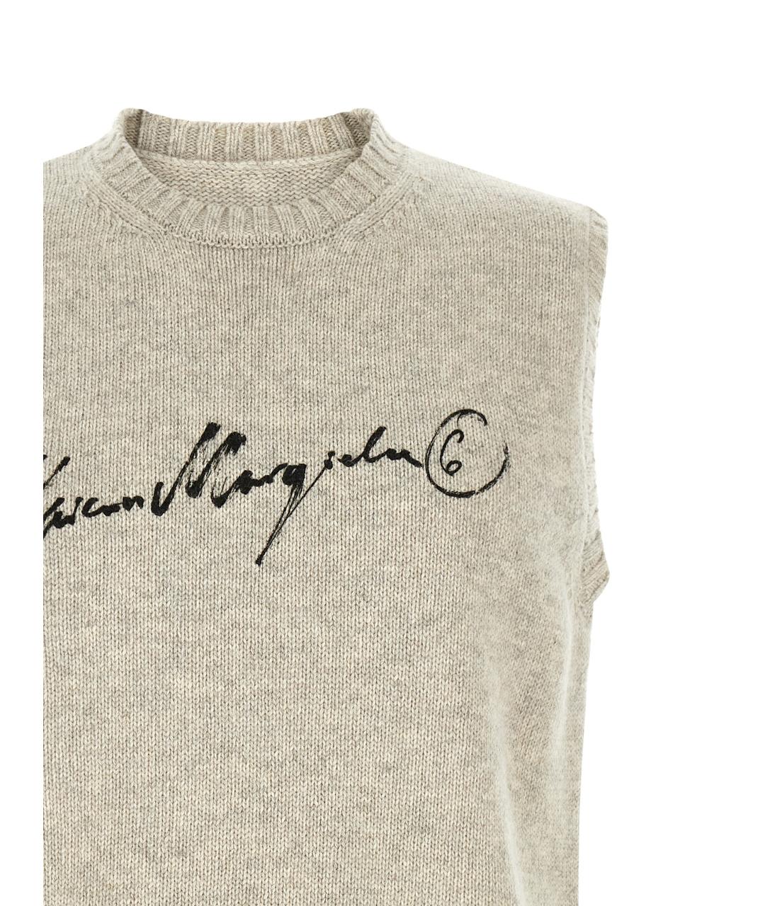 MM6 MAISON MARGIELA Серая шерстяная жилетка, фото 3