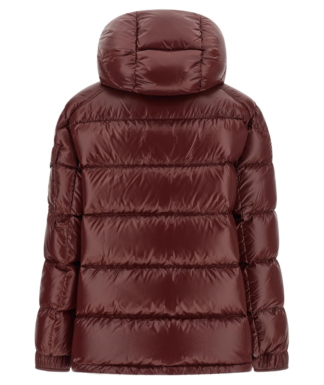 MONCLER Бордовый полиамидовый пуховик, фото 3