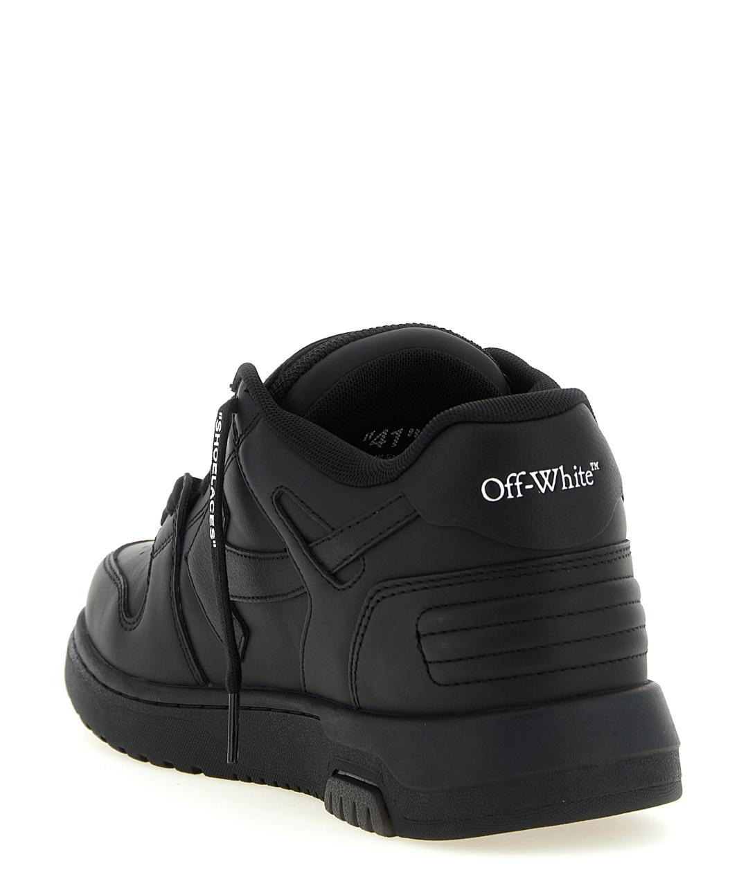OFF-WHITE Черные кожаные низкие кроссовки / кеды, фото 4