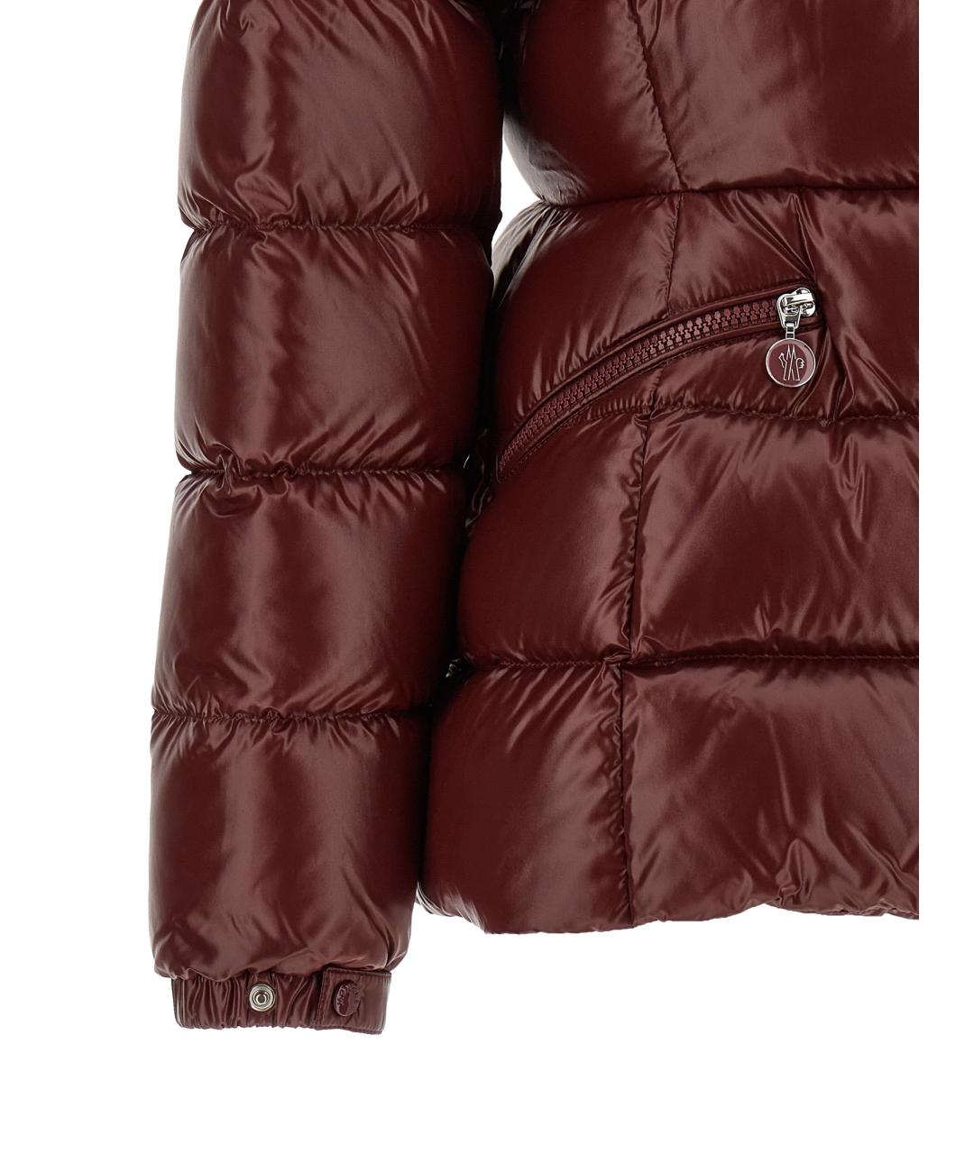 MONCLER Бордовый полиамидовый пуховик, фото 4