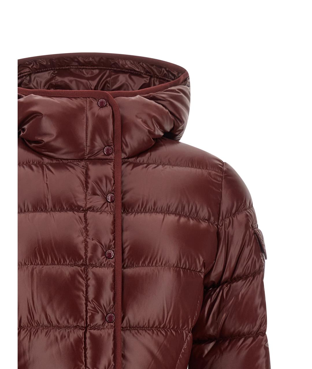 MONCLER Бордовый полиамидовый пуховик, фото 3