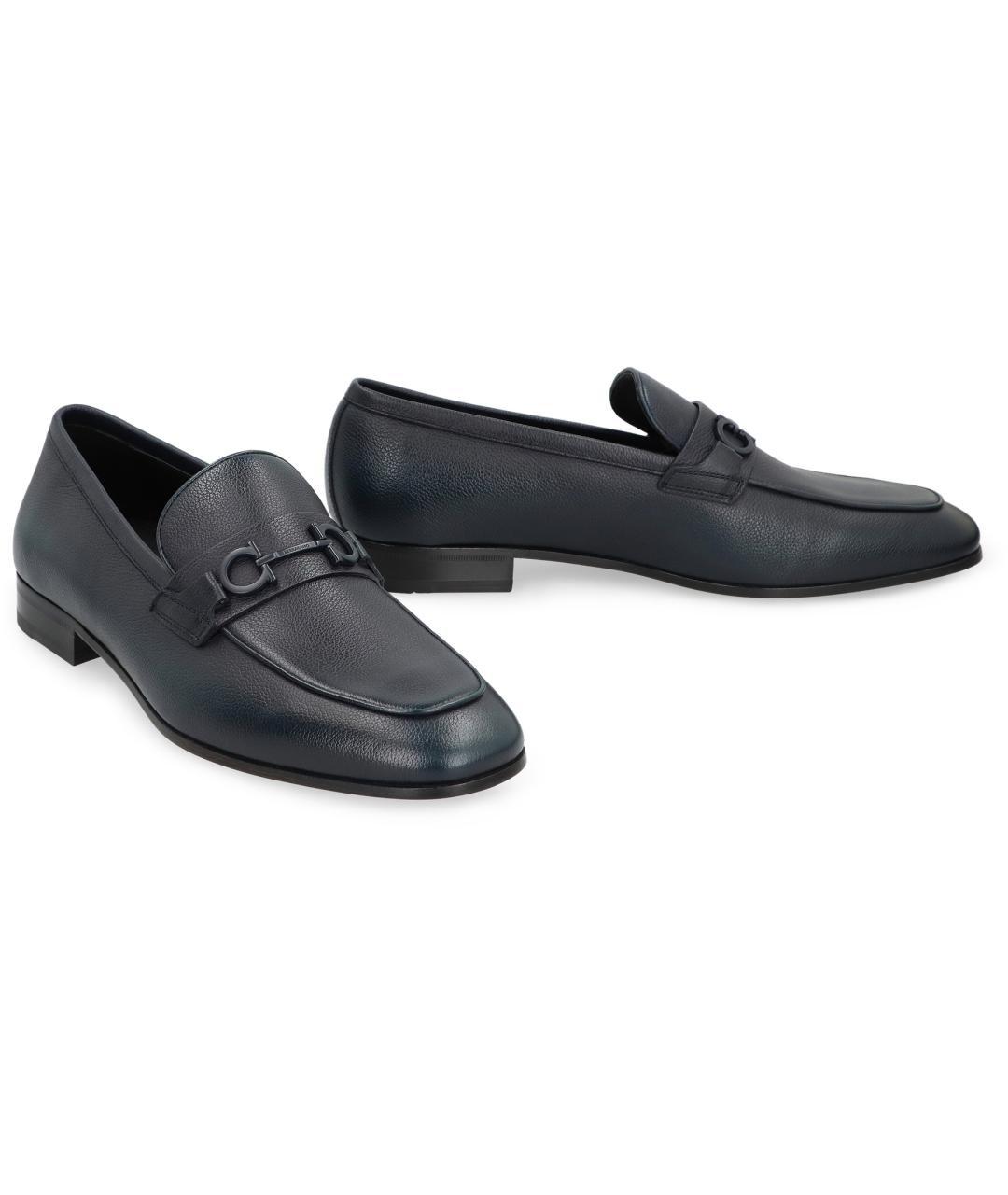 FERRAGAMO Черные кожаные лоферы, фото 2