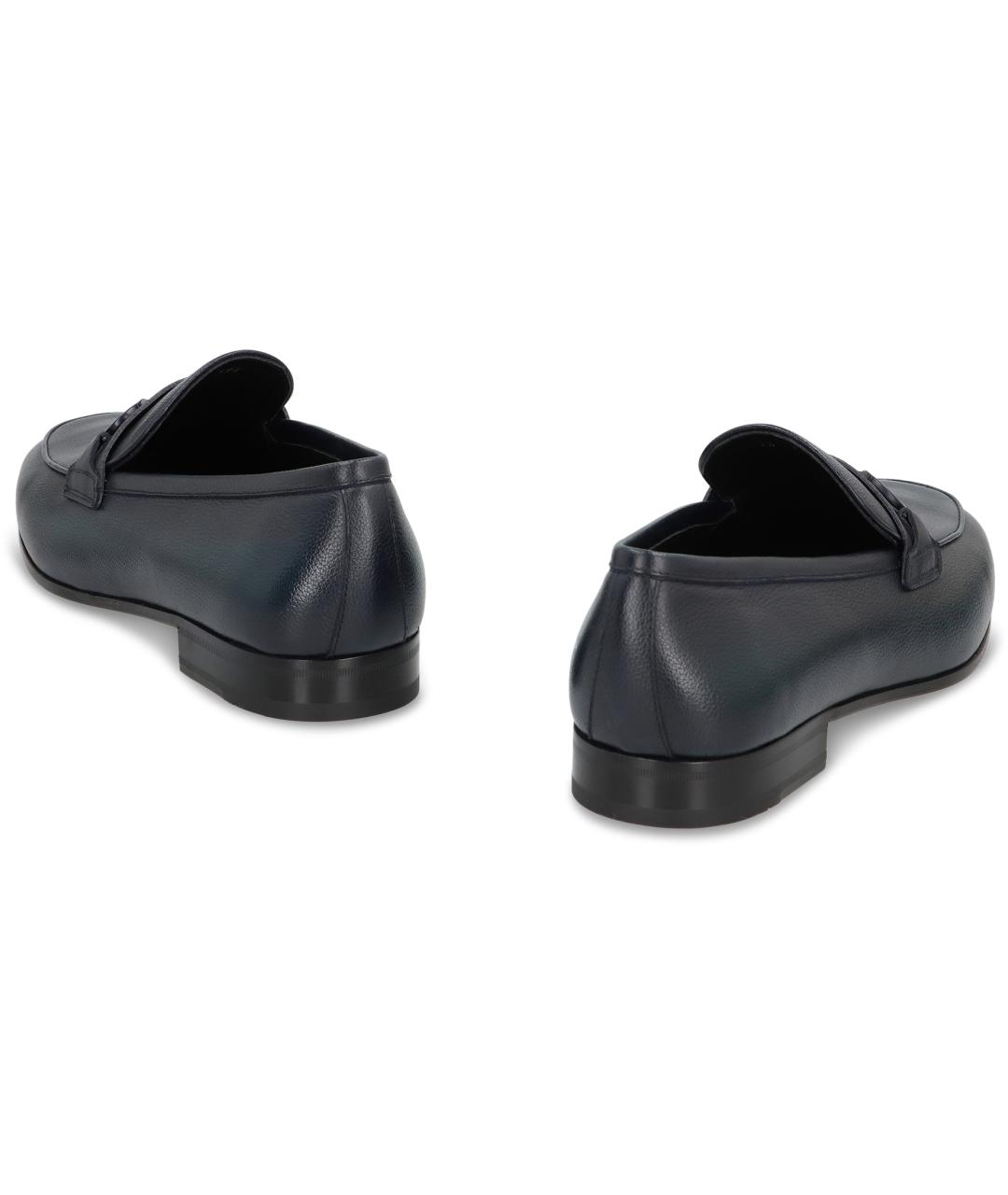 FERRAGAMO Черные кожаные лоферы, фото 3
