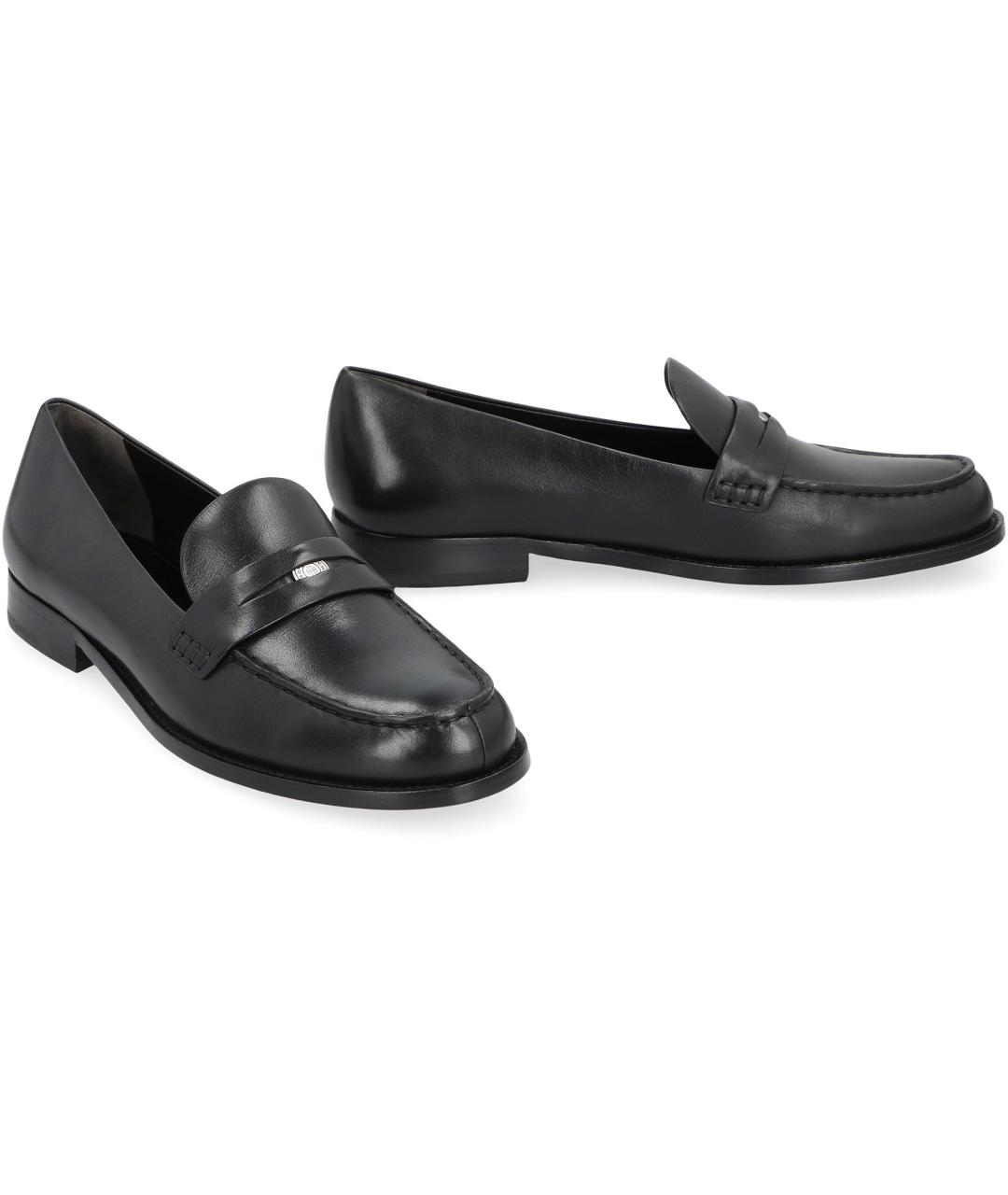 TORY BURCH Черные кожаные лоферы, фото 2
