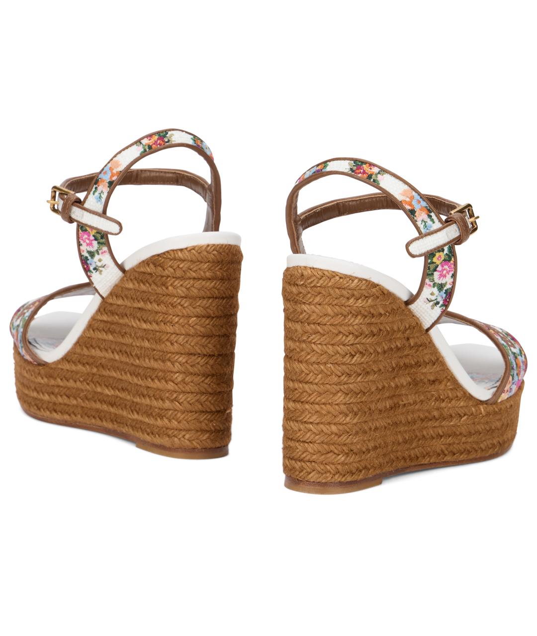 DOLCE&GABBANA Бежевые кожаные босоножки, фото 3