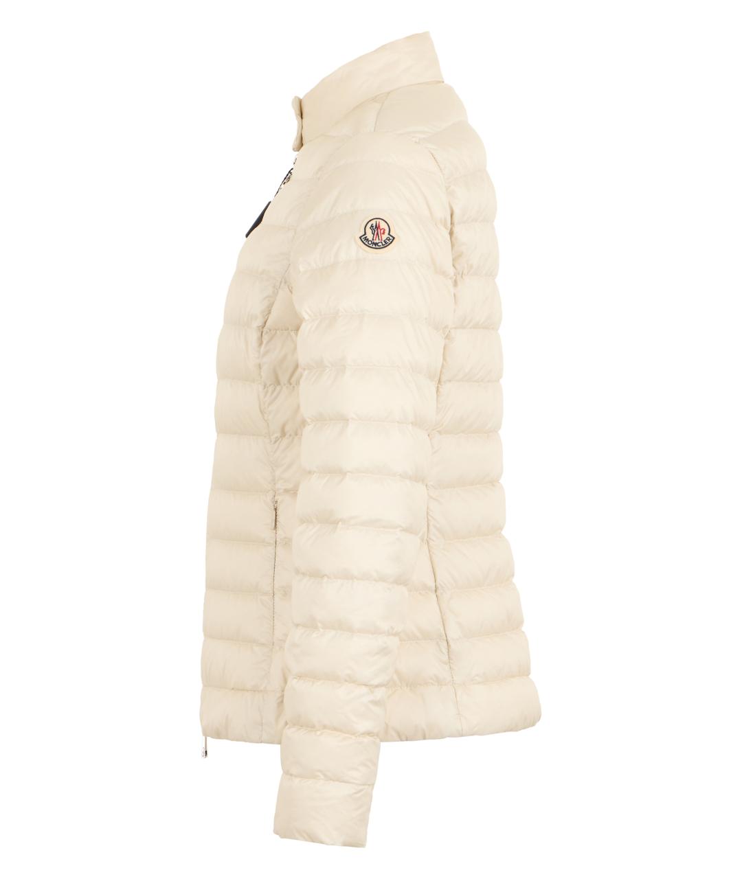 MONCLER Бежевый полиамидовый пуховик, фото 3