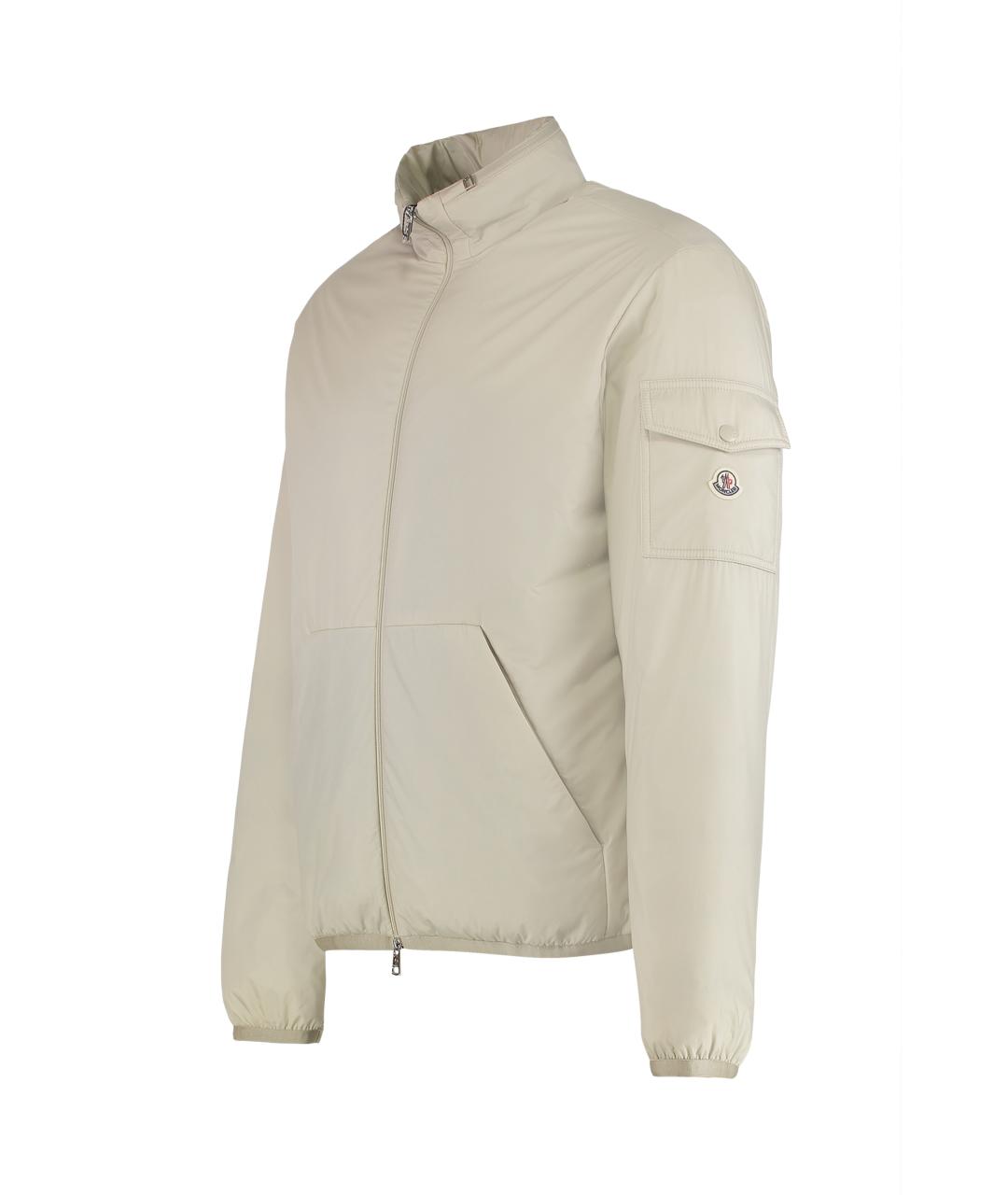 MONCLER Бежевая полиамидовая куртка, фото 3