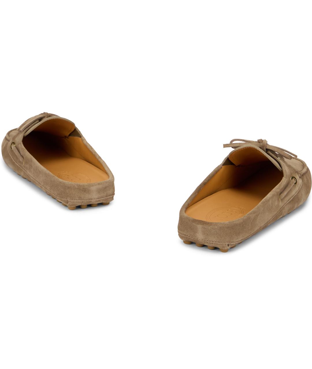 TOD'S Бежевые кожаные лоферы, фото 3