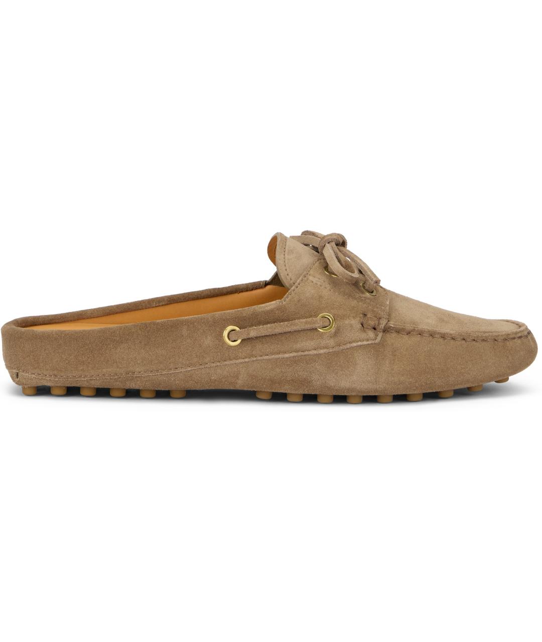 TOD'S Бежевые кожаные лоферы, фото 1