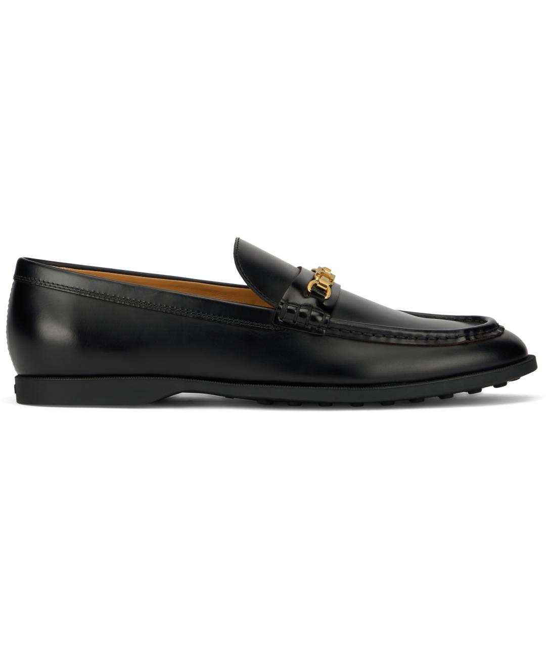 TOD'S Черные кожаные лоферы, фото 1