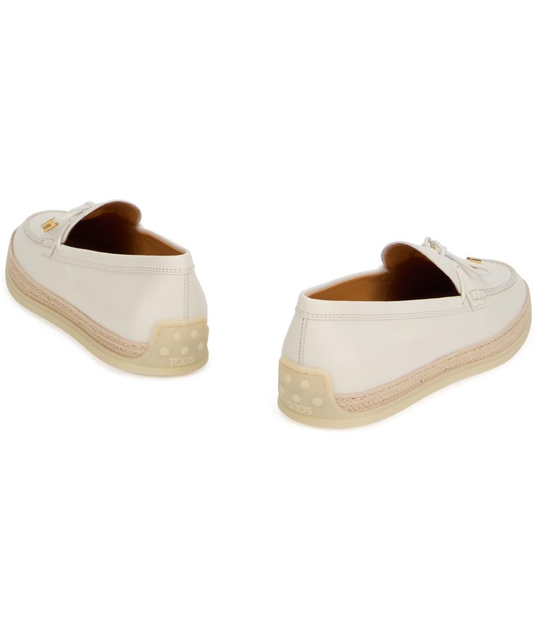 TOD'S Белые кожаные лоферы, фото 4