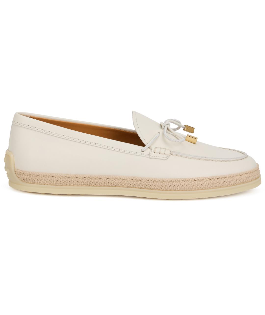TOD'S Белые кожаные лоферы, фото 2