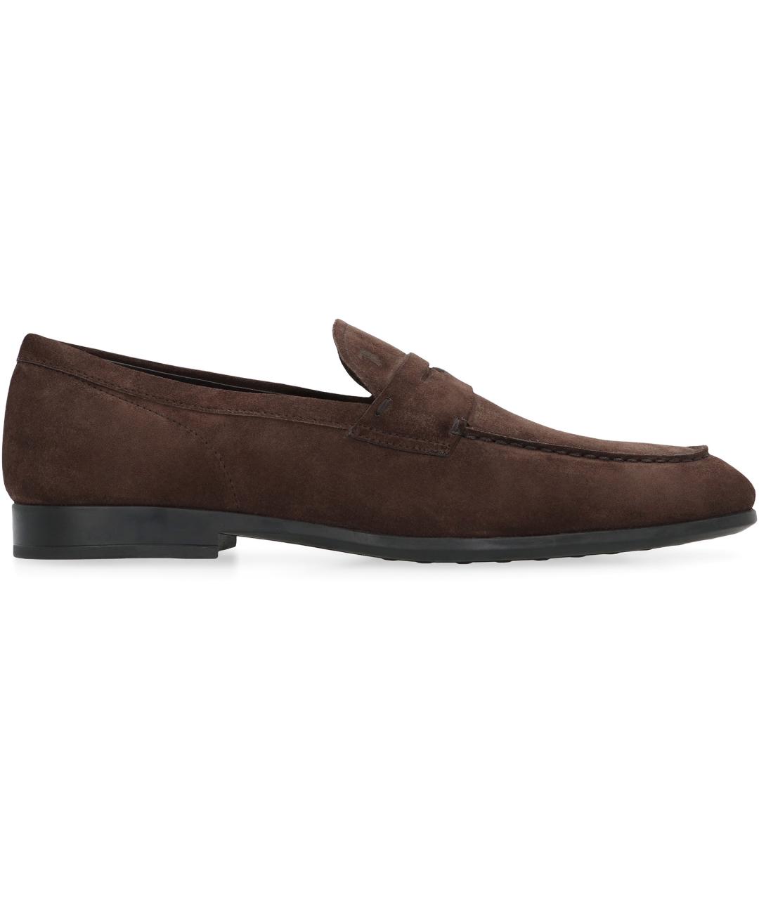 TOD'S Коричневые кожаные лоферы, фото 1