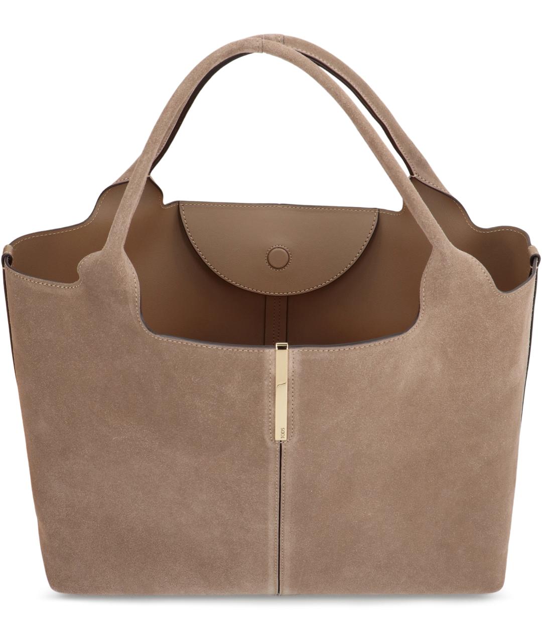 TOD'S Коричневая кожаная сумка тоут, фото 4