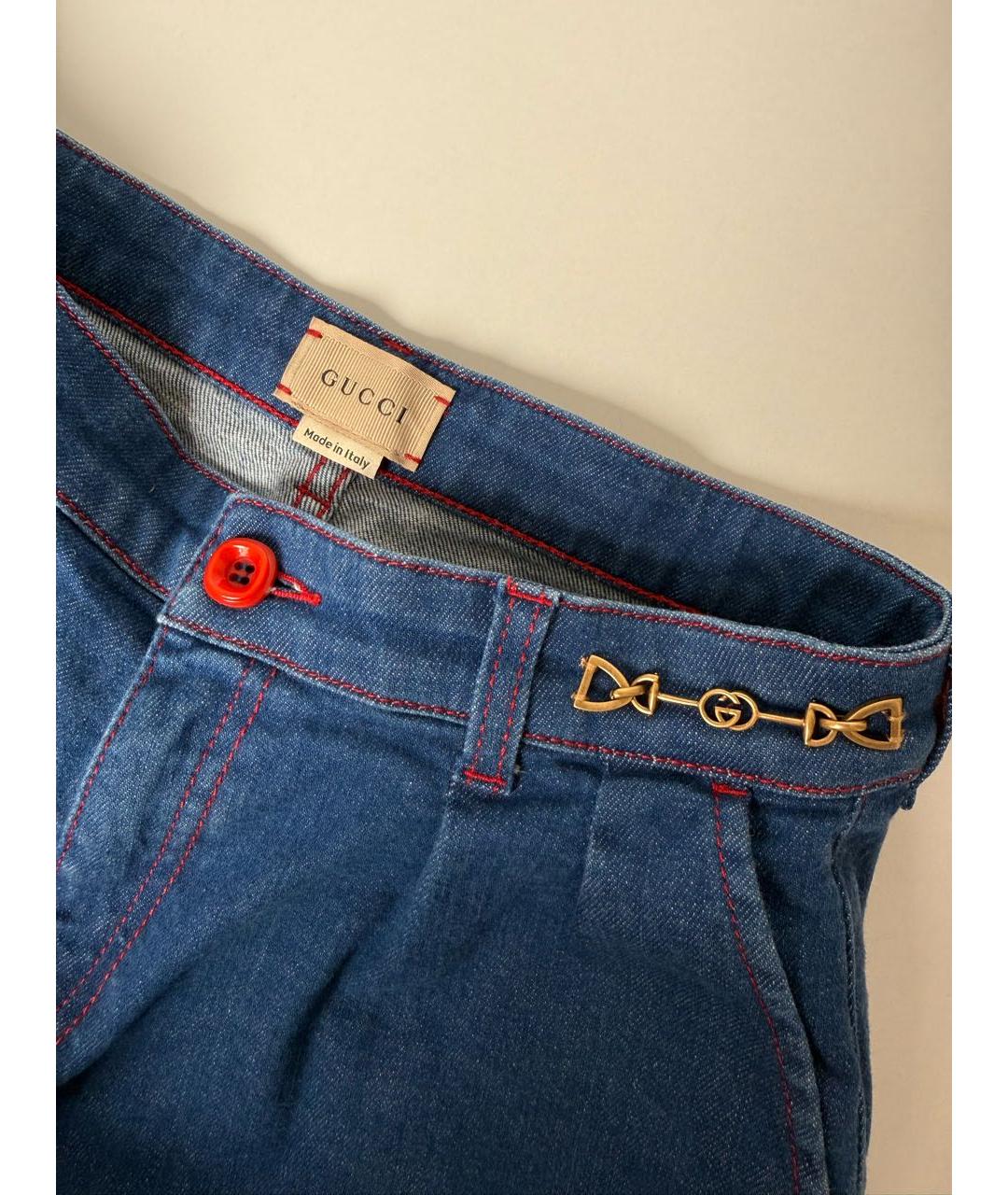 GUCCI KIDS Синие деним брюки и шорты, фото 3