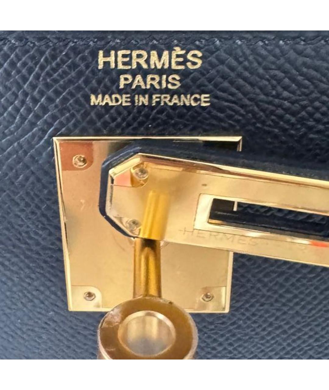 HERMES Черная кожаная сумка с короткими ручками, фото 8