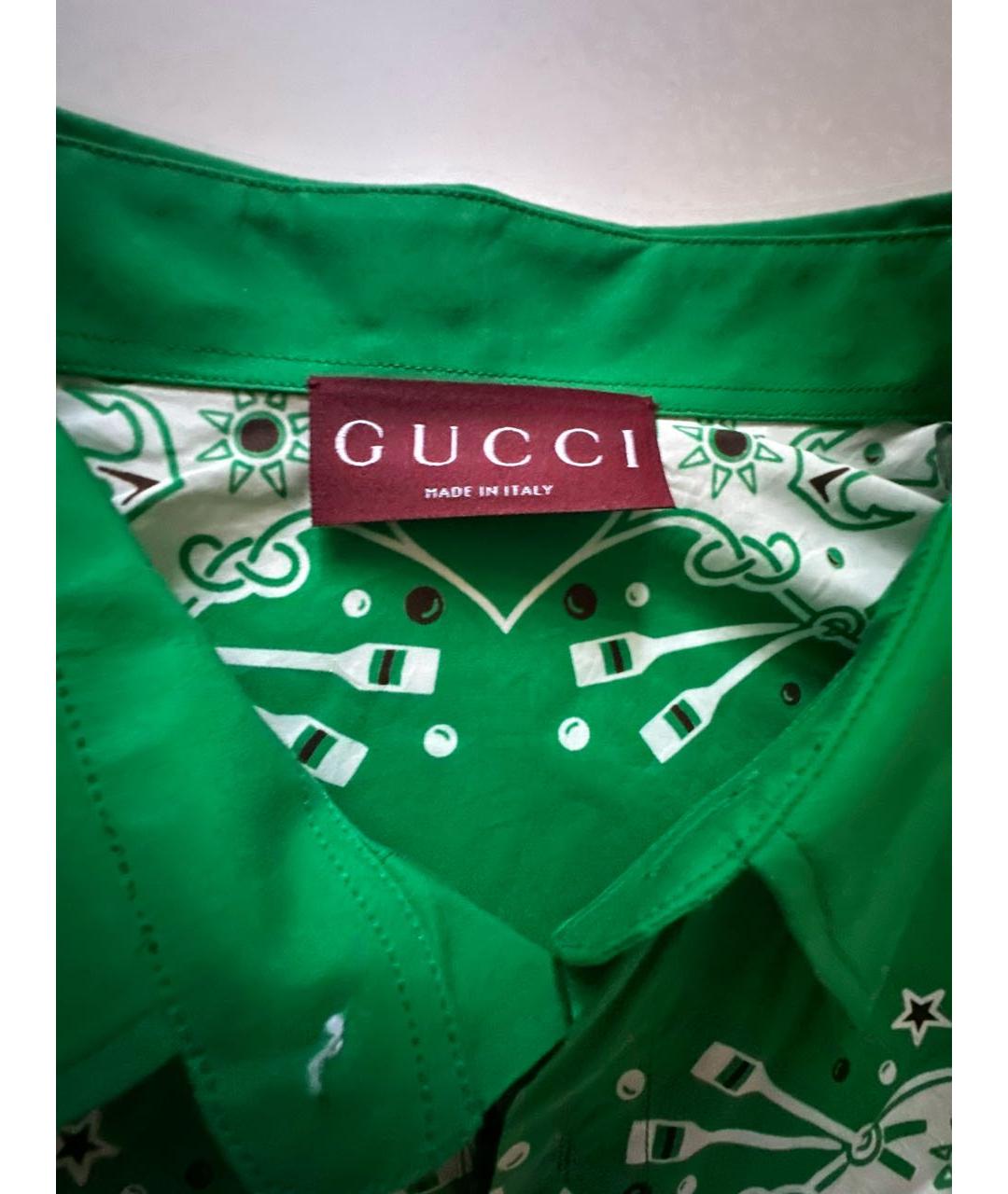 GUCCI Зеленая хлопковая кэжуал рубашка, фото 3