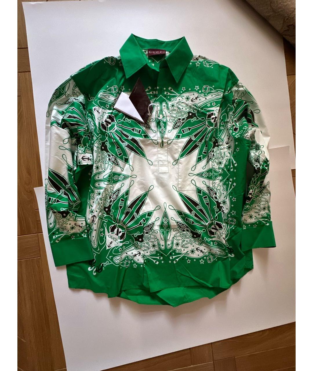 GUCCI Зеленая хлопковая кэжуал рубашка, фото 9