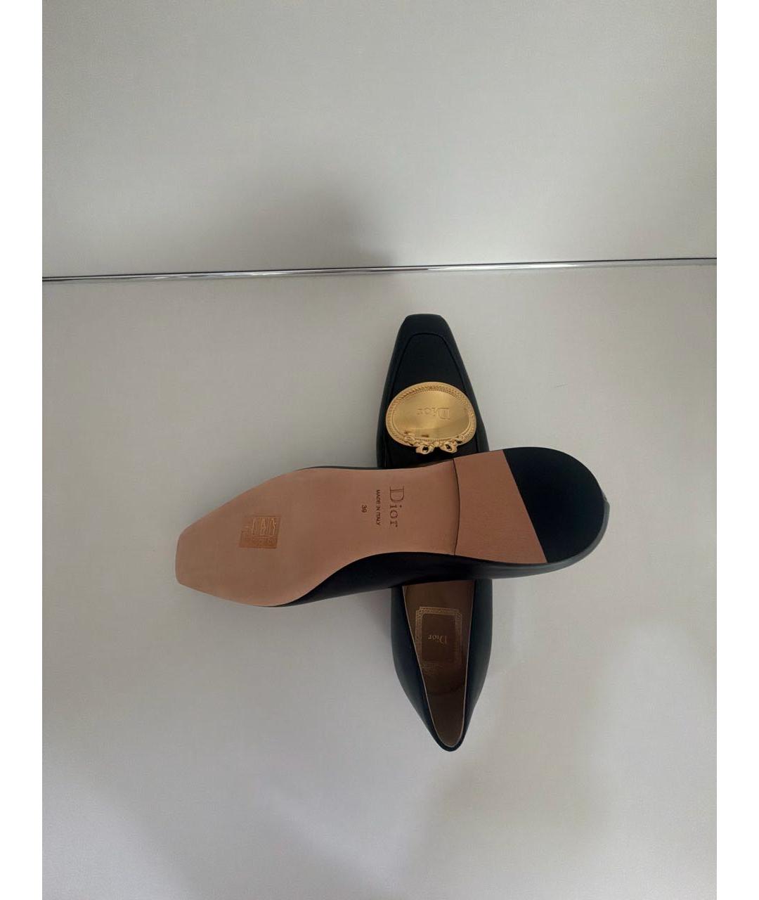 CHRISTIAN DIOR Черные кожаные туфли, фото 6