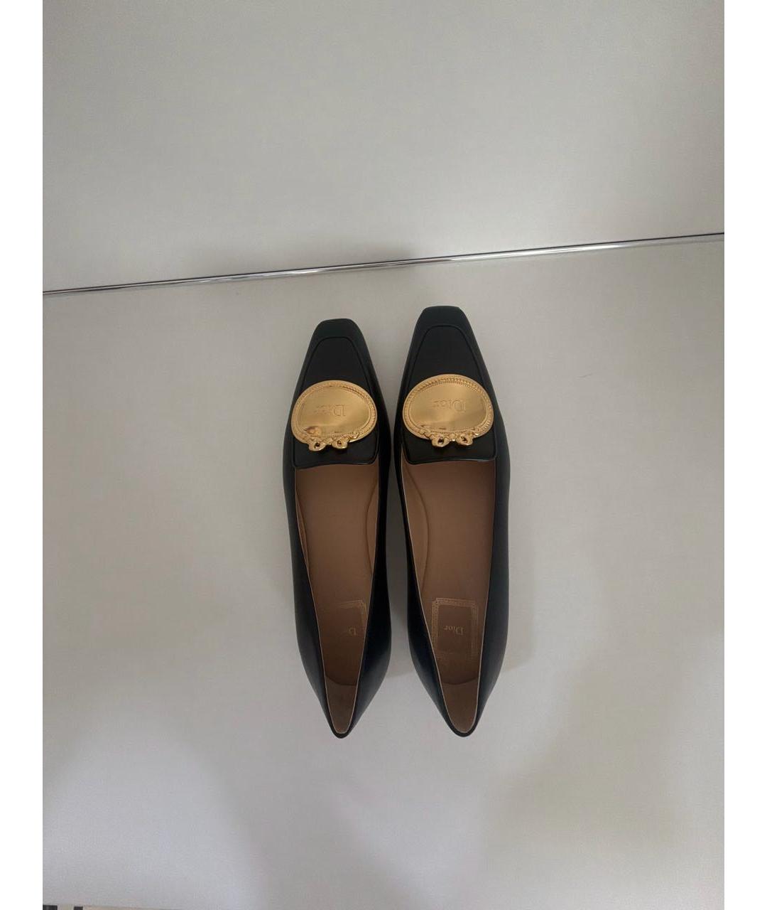 CHRISTIAN DIOR Черные кожаные туфли, фото 3