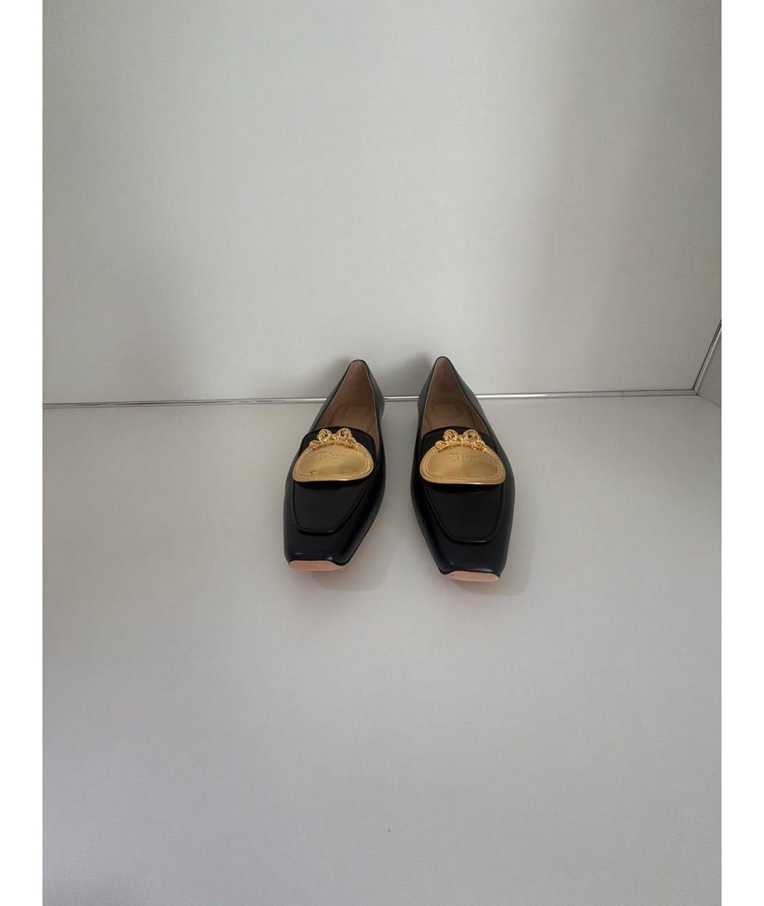 CHRISTIAN DIOR Черные кожаные туфли, фото 2