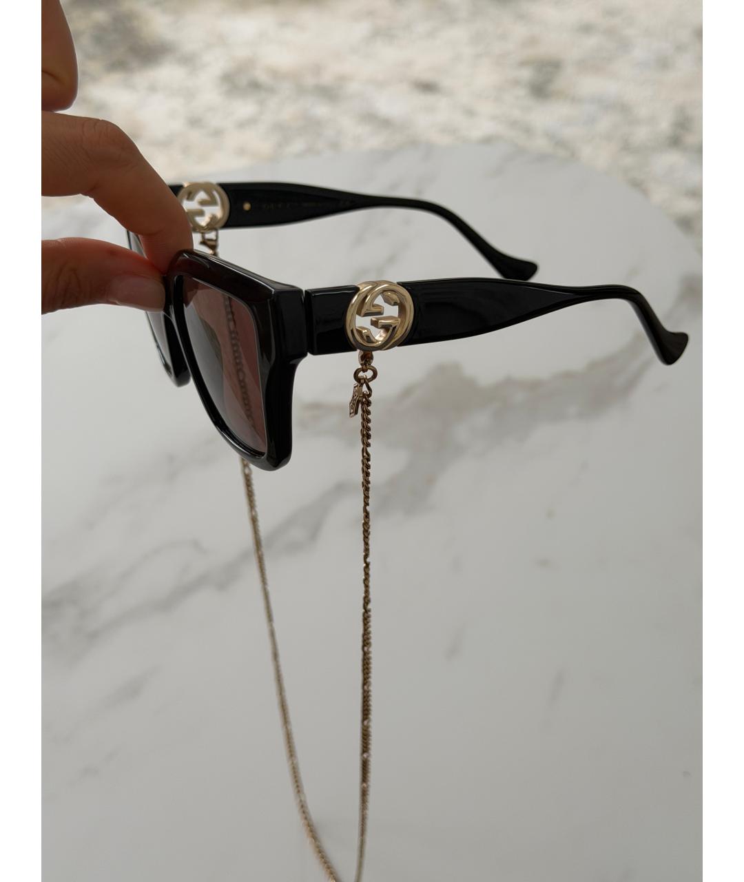 GUCCI Черные пластиковые солнцезащитные очки, фото 3