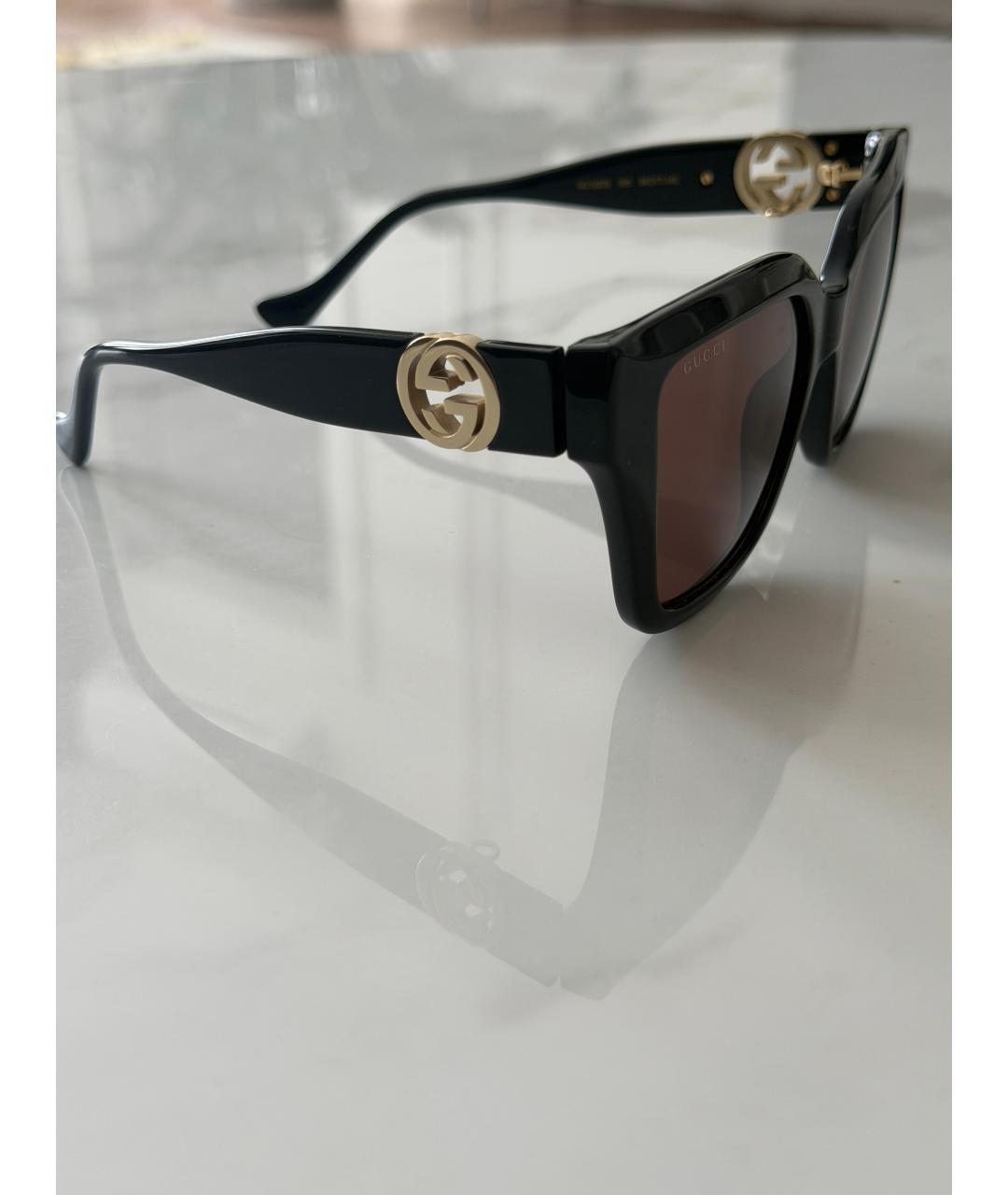 GUCCI Черные пластиковые солнцезащитные очки, фото 2