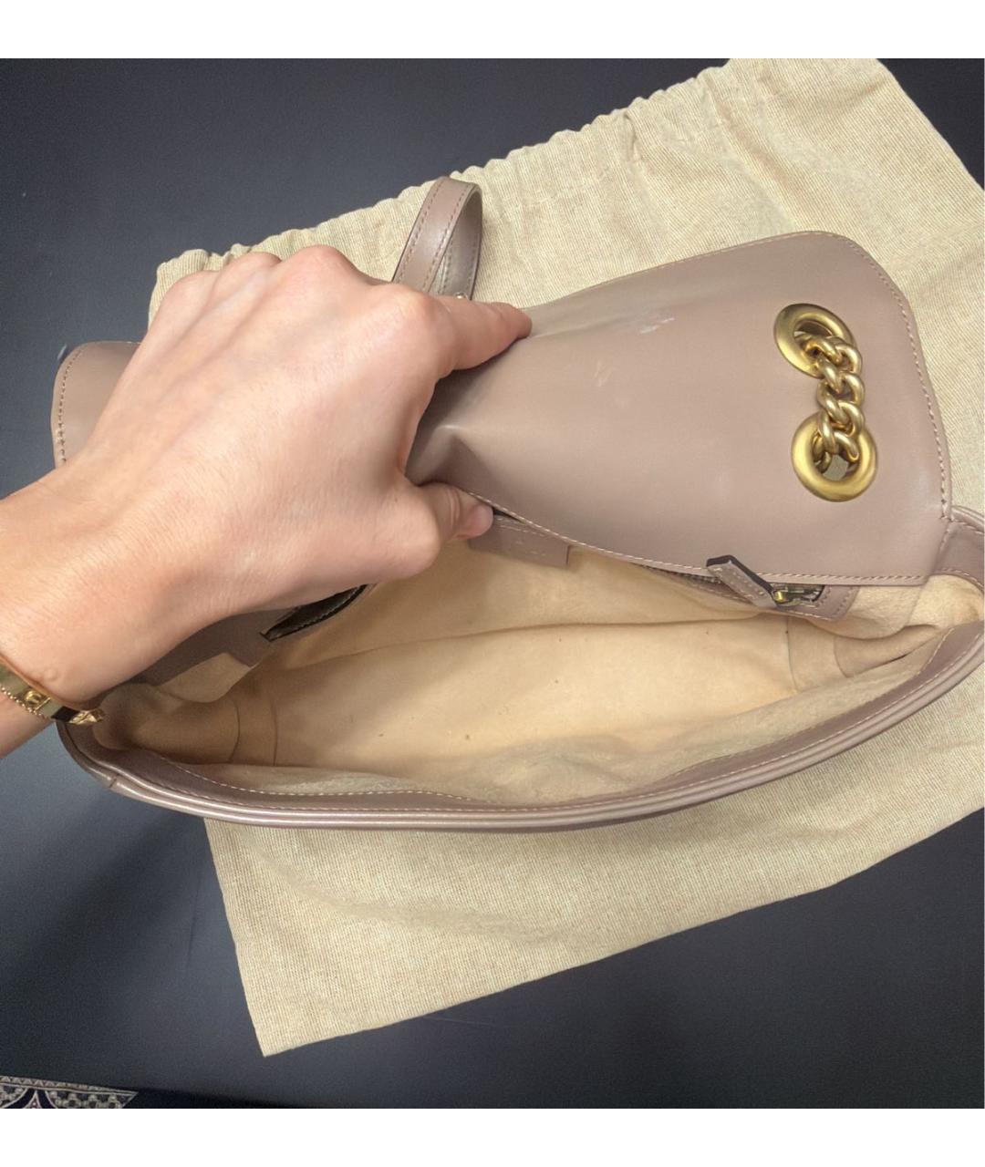 GUCCI Розовая кожаная сумка через плечо, фото 4