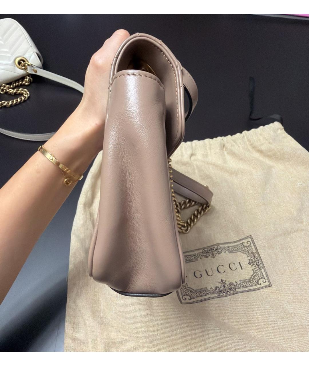 GUCCI Розовая кожаная сумка через плечо, фото 2
