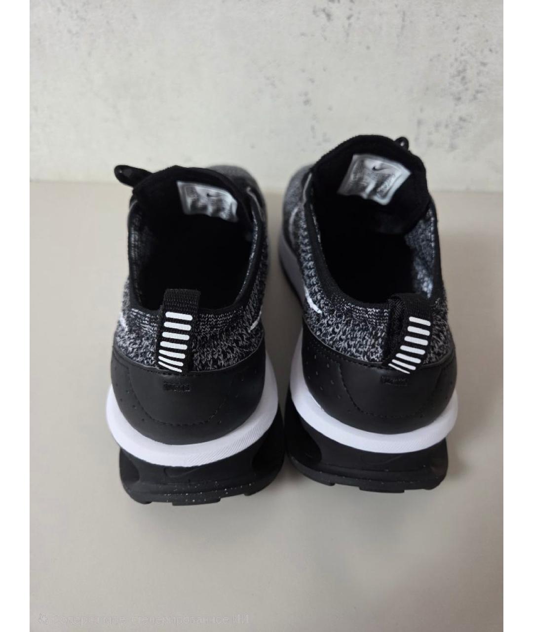 NIKE Черные текстильные высокие кроссовки / кеды, фото 4
