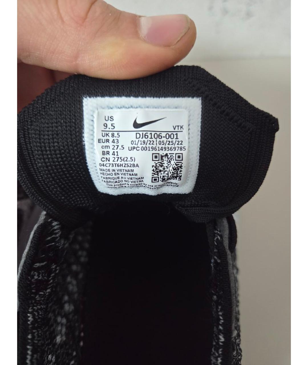NIKE Черные текстильные высокие кроссовки / кеды, фото 5