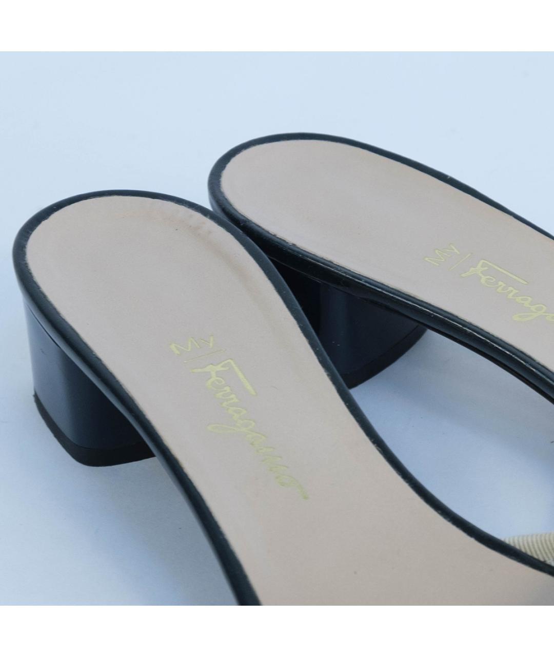 FERRAGAMO Синие мюли из лакированной кожи, фото 5
