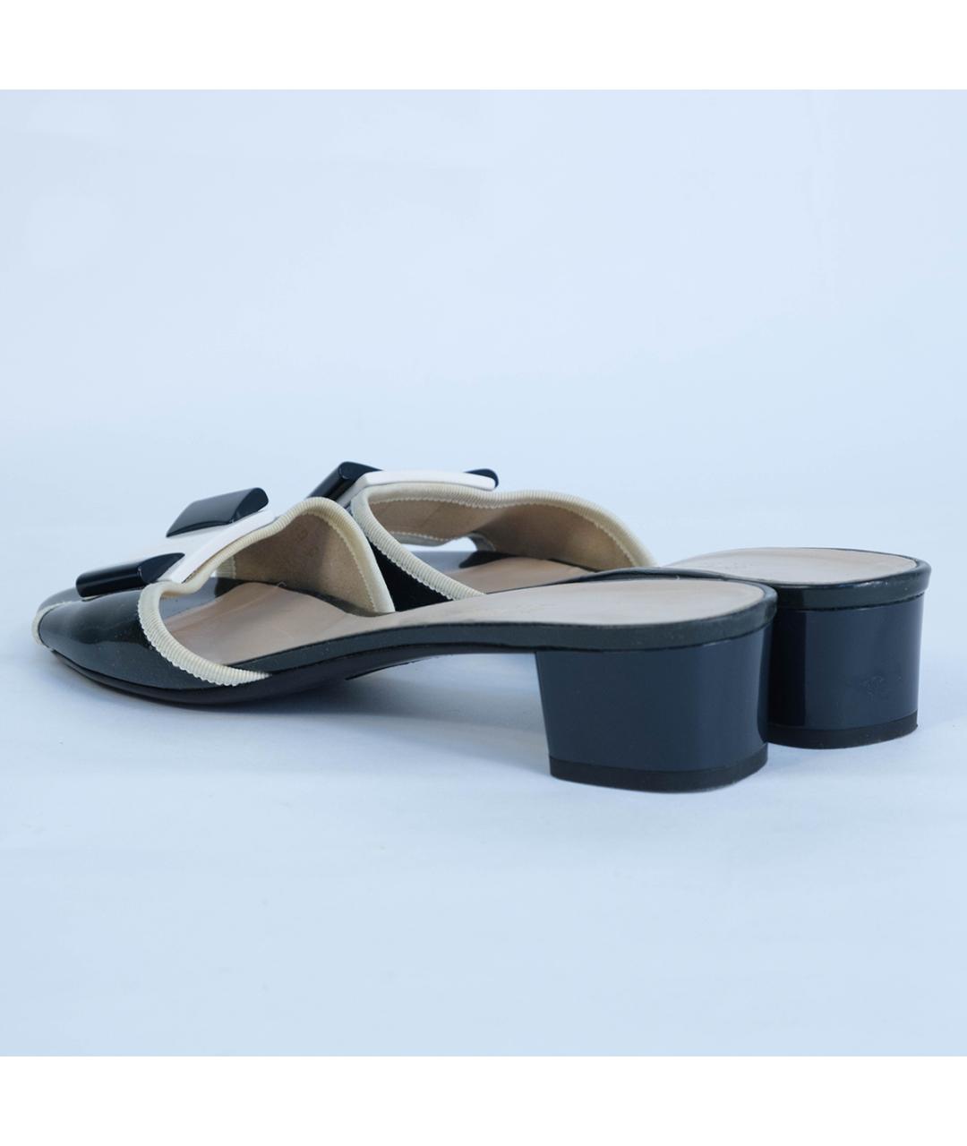 FERRAGAMO Синие мюли из лакированной кожи, фото 6