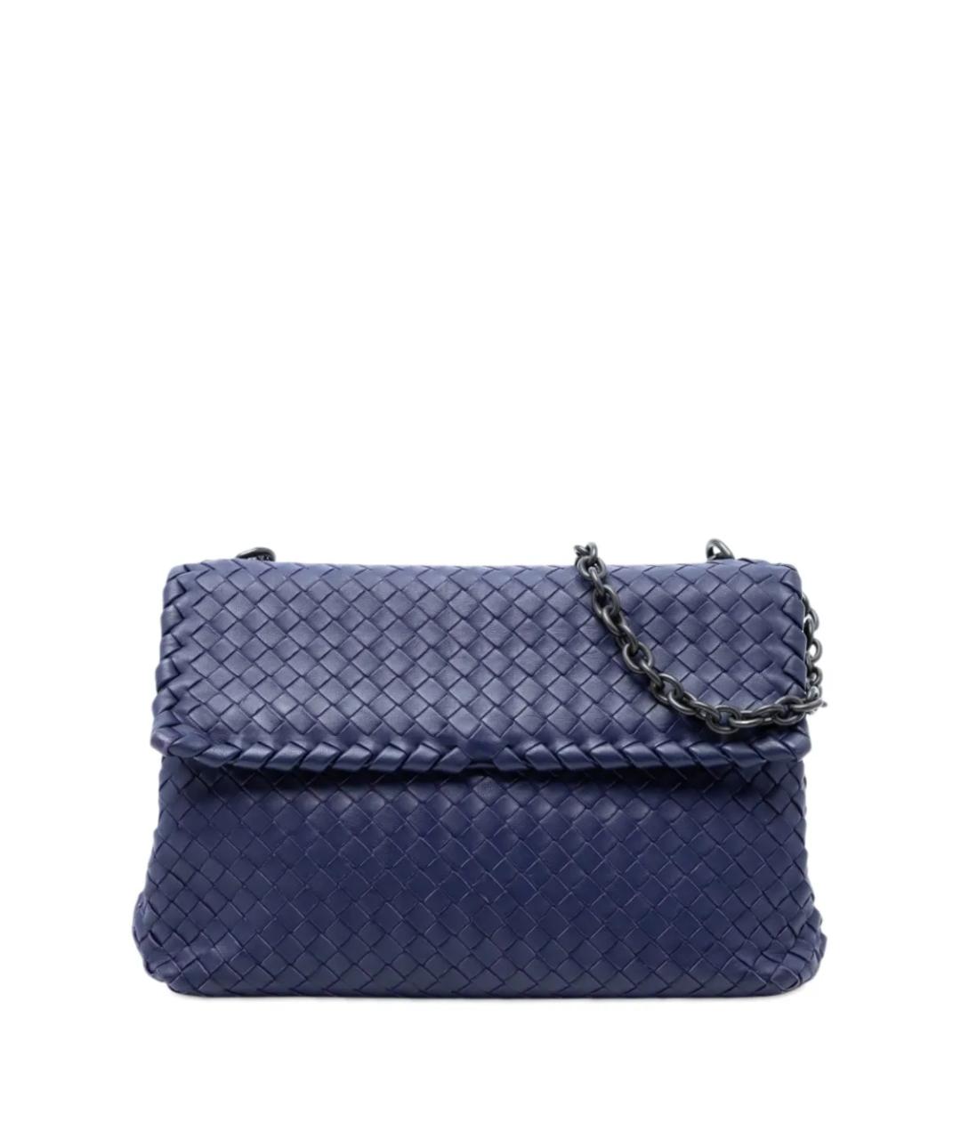 BOTTEGA VENETA Синяя кожаная сумка через плечо, фото 8