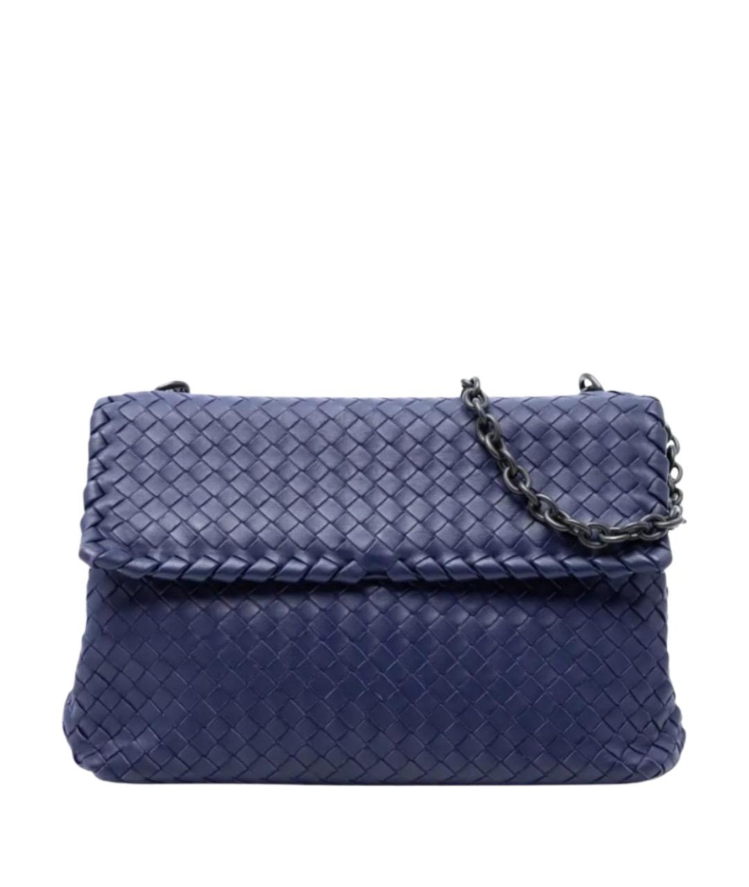BOTTEGA VENETA Синяя кожаная сумка через плечо, фото 1