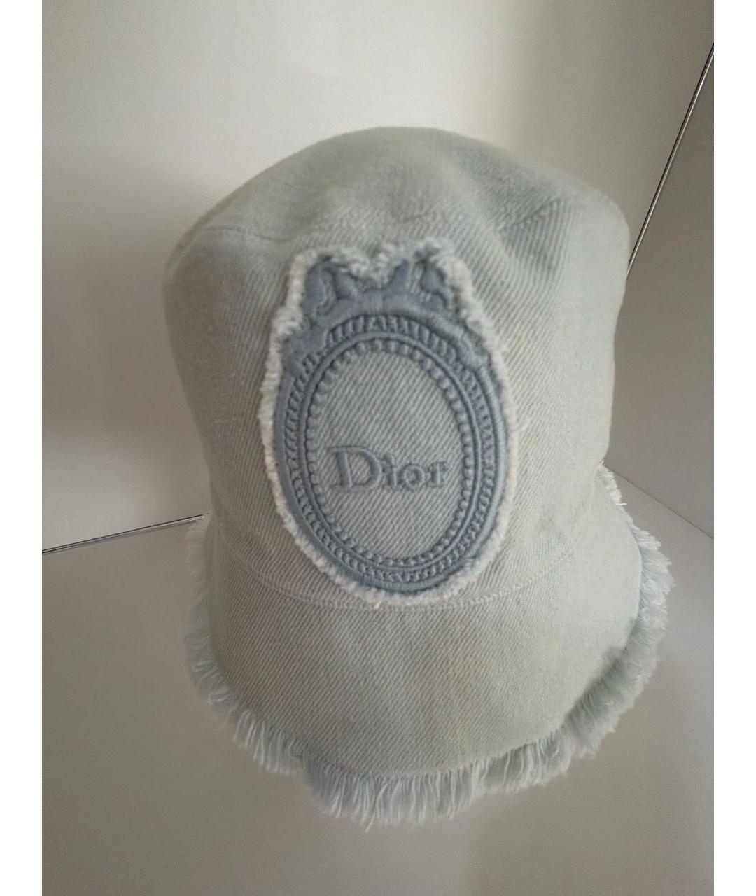 CHRISTIAN DIOR Голубая хлопковая панама, фото 3