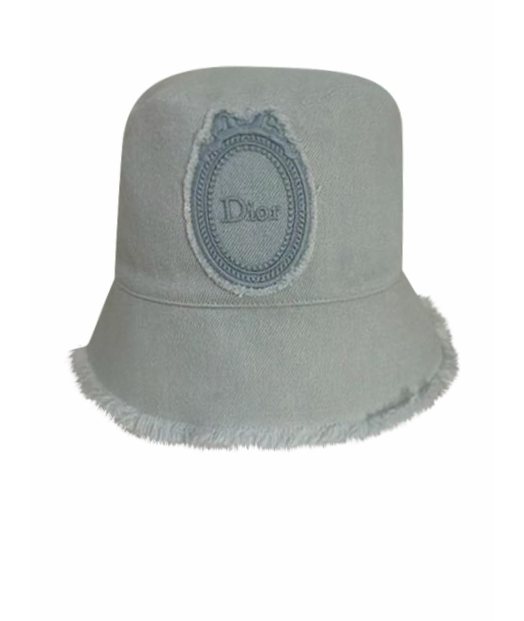 CHRISTIAN DIOR Голубая хлопковая панама, фото 1