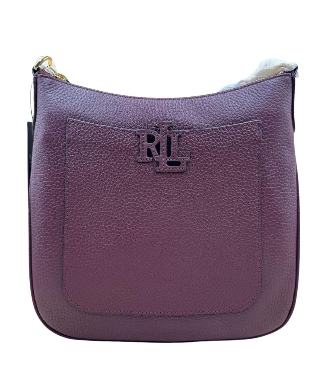 RALPH LAUREN Фиолетовая кожаная сумка через плечо, фото 1