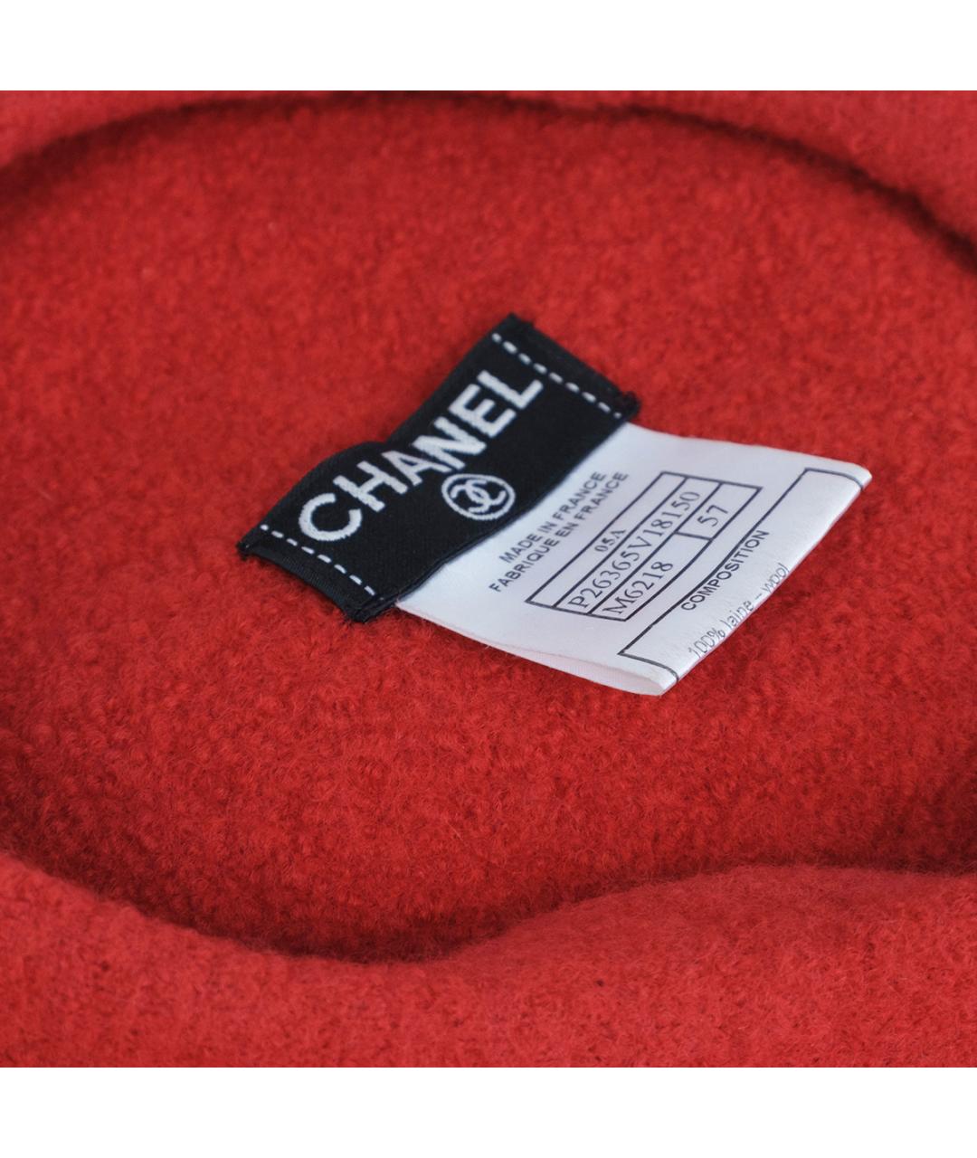 CHANEL Красная шерстяная шляпа, фото 6
