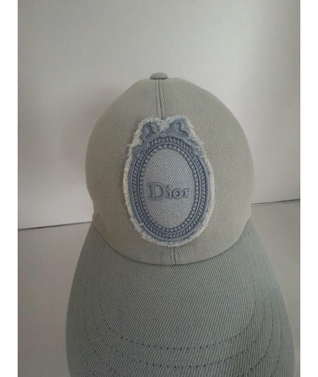 CHRISTIAN DIOR Голубая хлопковая кепка, фото 4