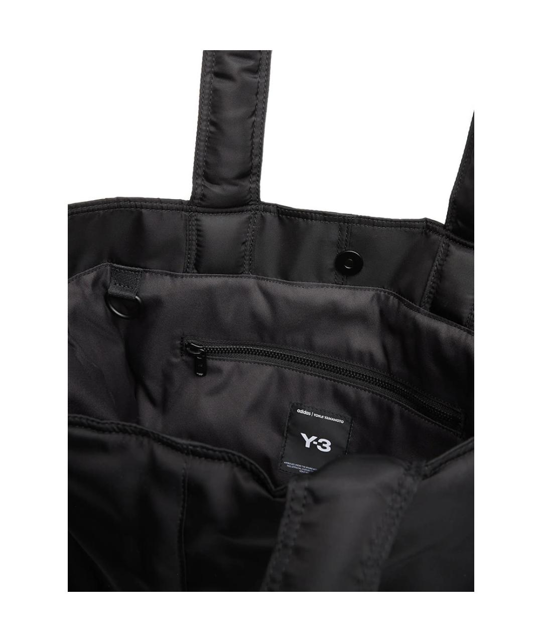 Y-3 Черная тканевая сумка тоут, фото 4