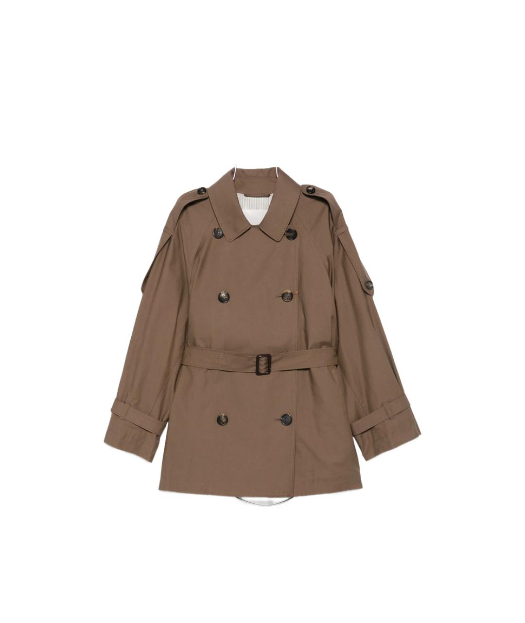 MAX MARA Коричневый полиэстеровый тренч/плащ, фото 1