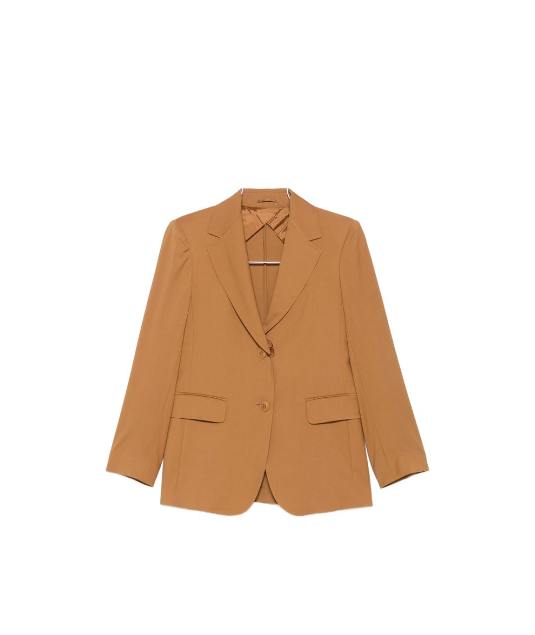 MAX MARA STUDIO Коричневый полиэстеровый жакет/пиджак, фото 1