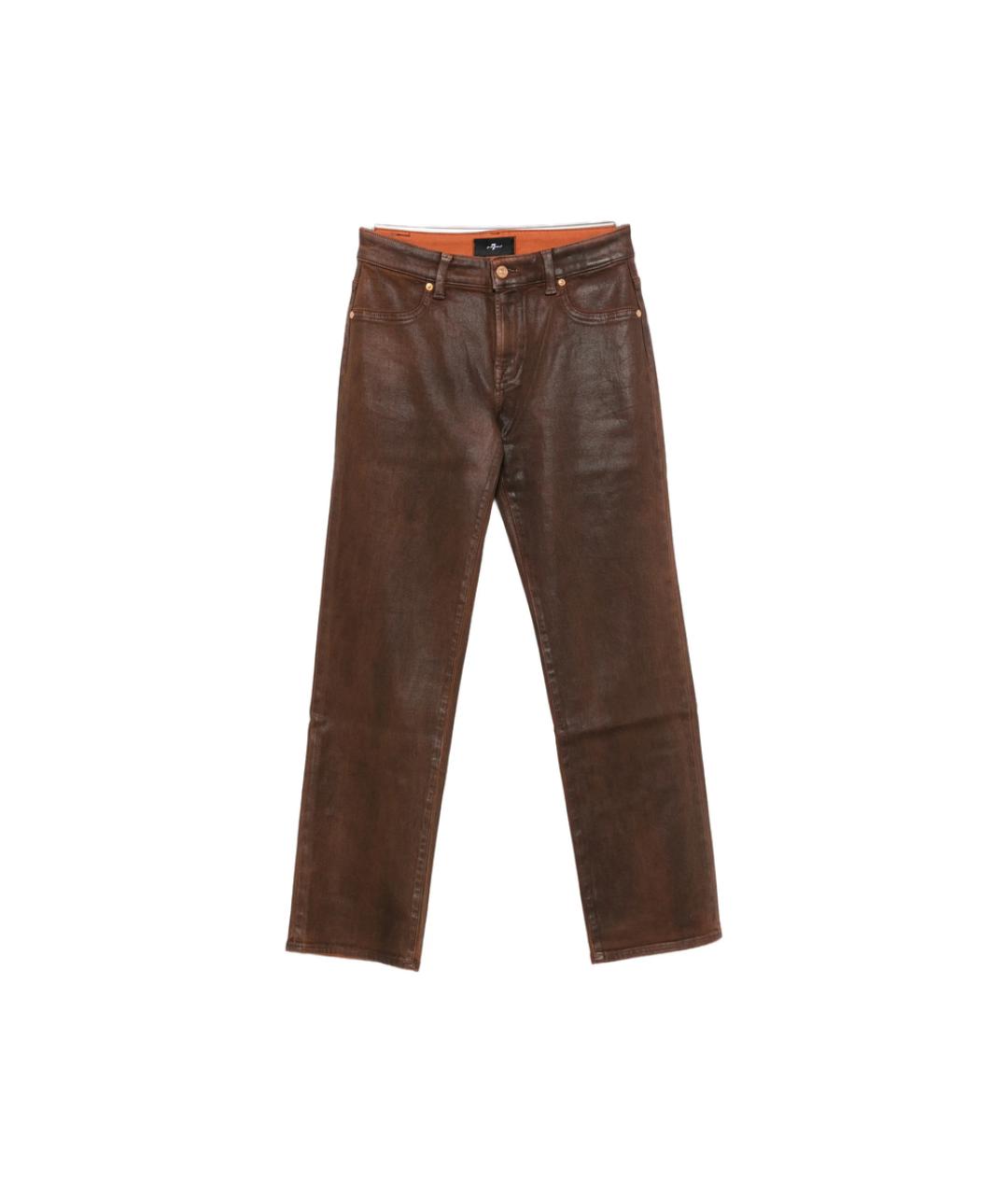 7 FOR ALL MANKIND Коричневые хлопковые прямые джинсы, фото 1